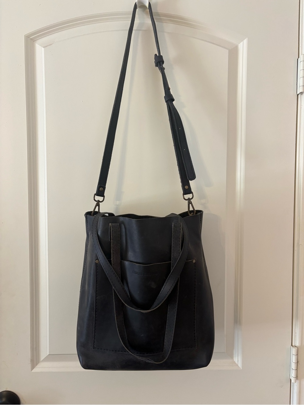 Classic All Leather Crossbody Tote from Portland Leather